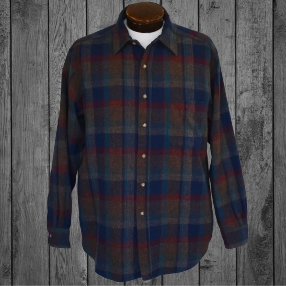 VTG 90s Pendleton Men’s Wool Flannel Shirt Size Large